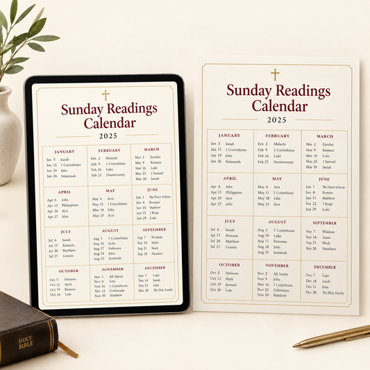 Sunday Readings Calendar (printable PDF)